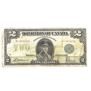 1923 Dominion of Canada Two Dollar Bill Collectible
